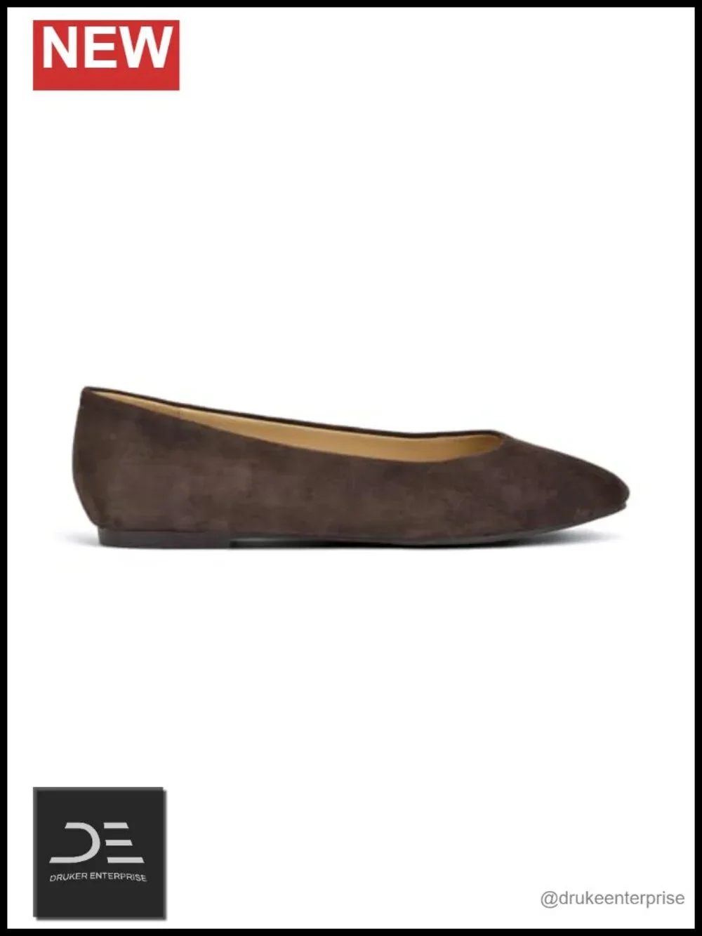 Nine West Suede Almond Toe Slip-On Flats .35 Heel